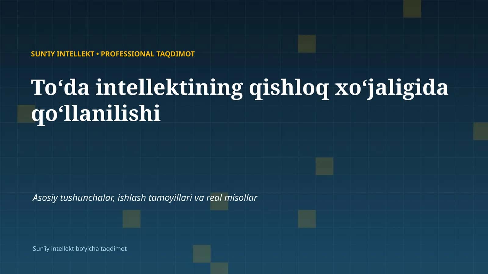 SUNʼIY INTELLEKT • PROFESSIONAL TAQDIMOT
