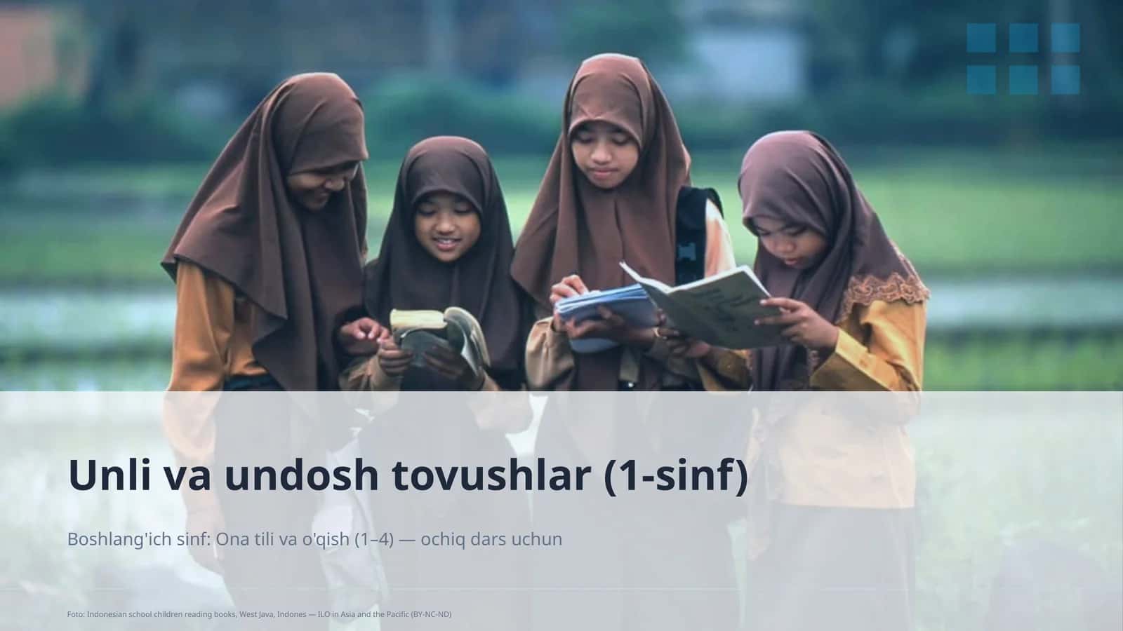 Boshlang'ich sinf: Ona tili va o'qish (1–4)