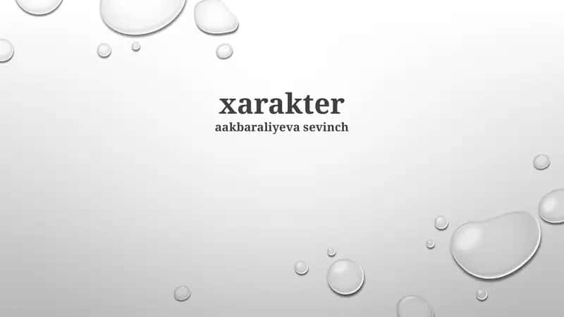 xarakter