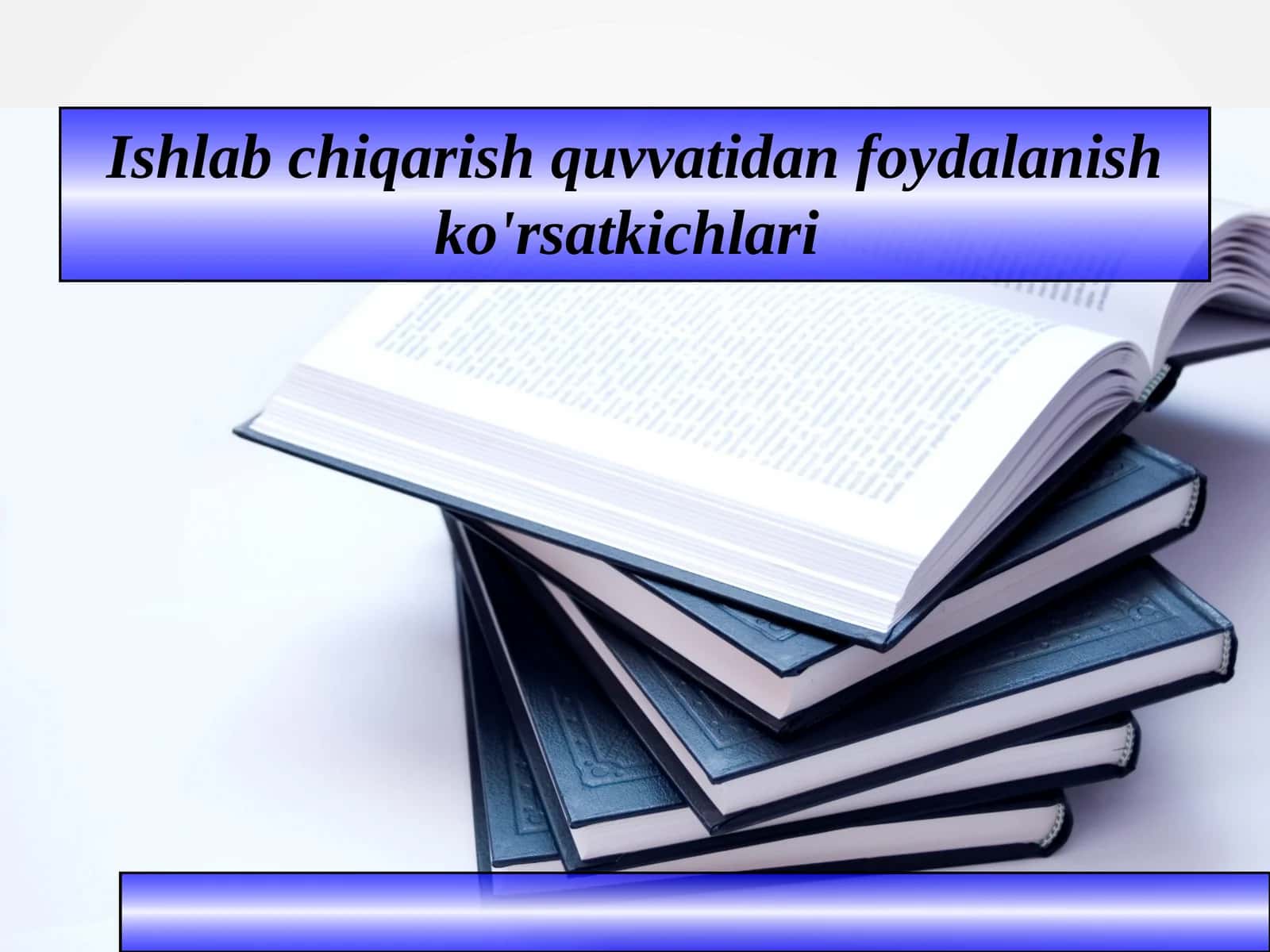 Ishlab chiqarish quvvatidan foydalanish ko'rsatkichlari