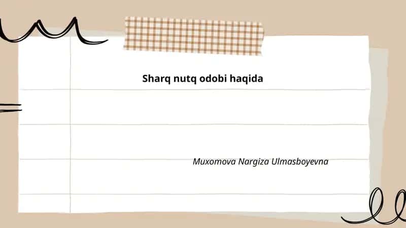 Sharq nutq odobi