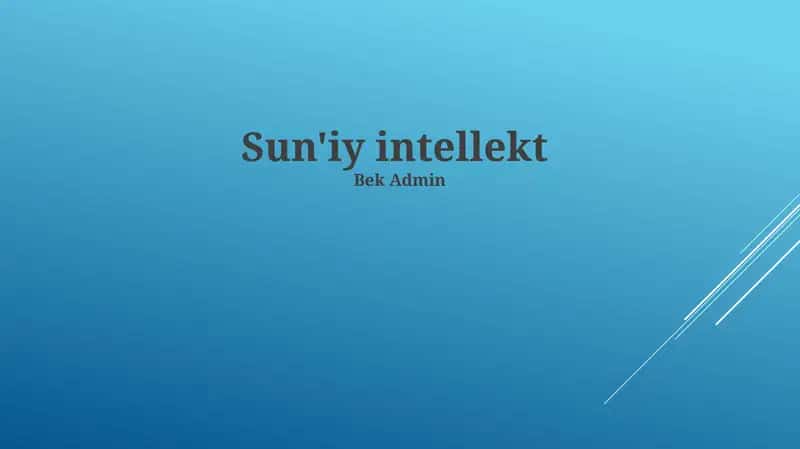 Sun'iy intellekt