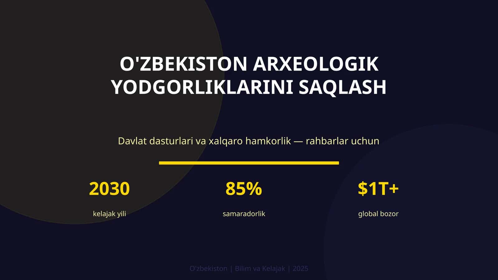 KIRISH: O'zbekiston arxeologik yodgorliklarini saqlash