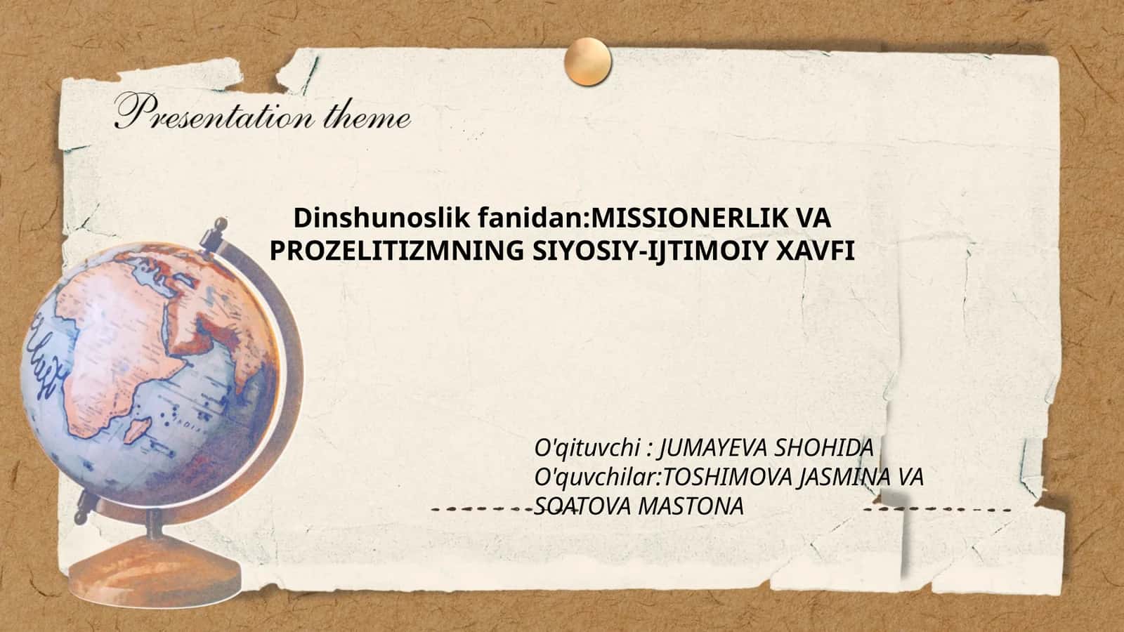 Missionerlik va prozelitizmning siyosiy-ijtimoiy xavf tushunchasi