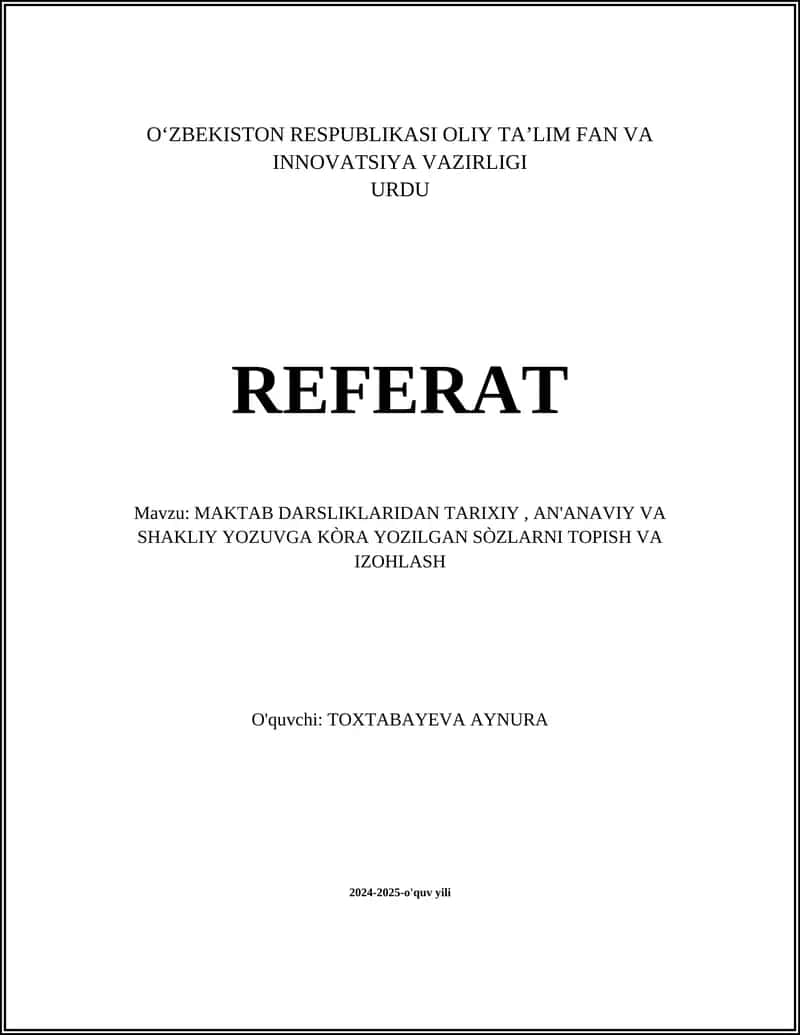 URDU REFERAT