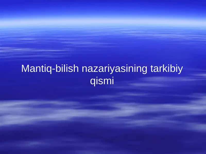 Mantiq-bilish nazariyasi