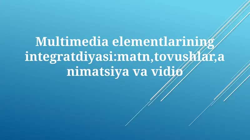 Multimedia elementlarining integratdiyasi