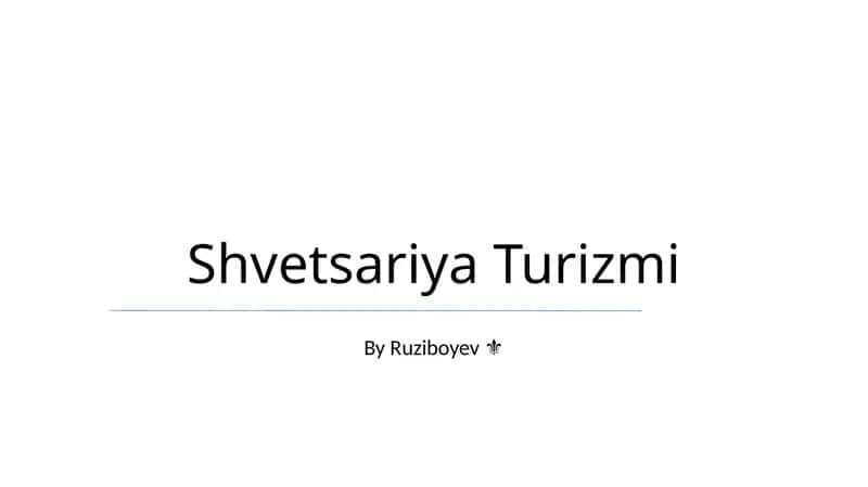 Shvetsariya Turizmi