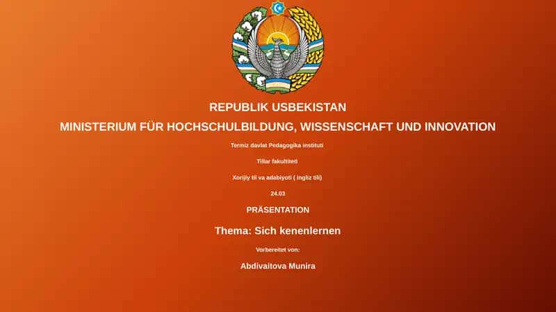 Sich kenenlernen