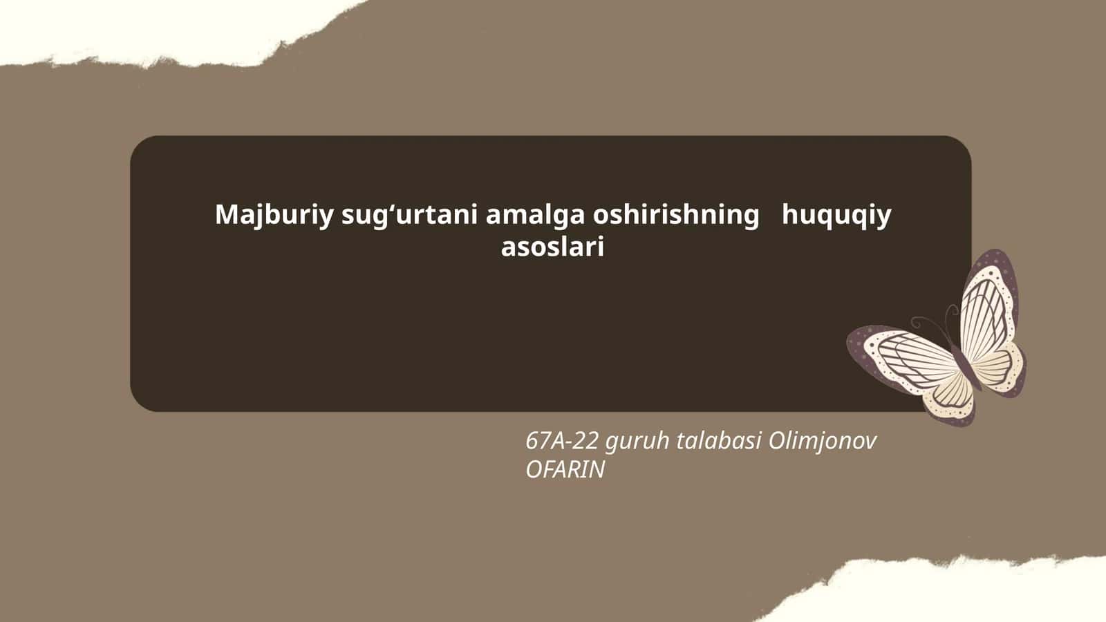 Majburiy sugʻurtani amalga oshirishning huquqiy asoslari