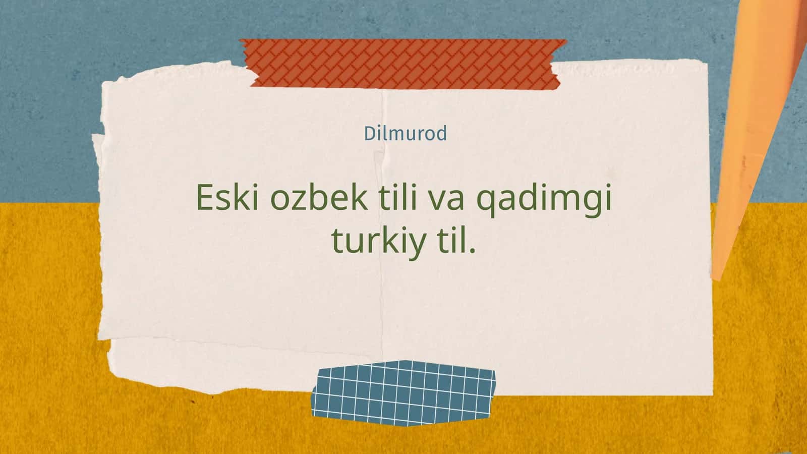 Qadimgi Turkiy tilini yozish va o'qish