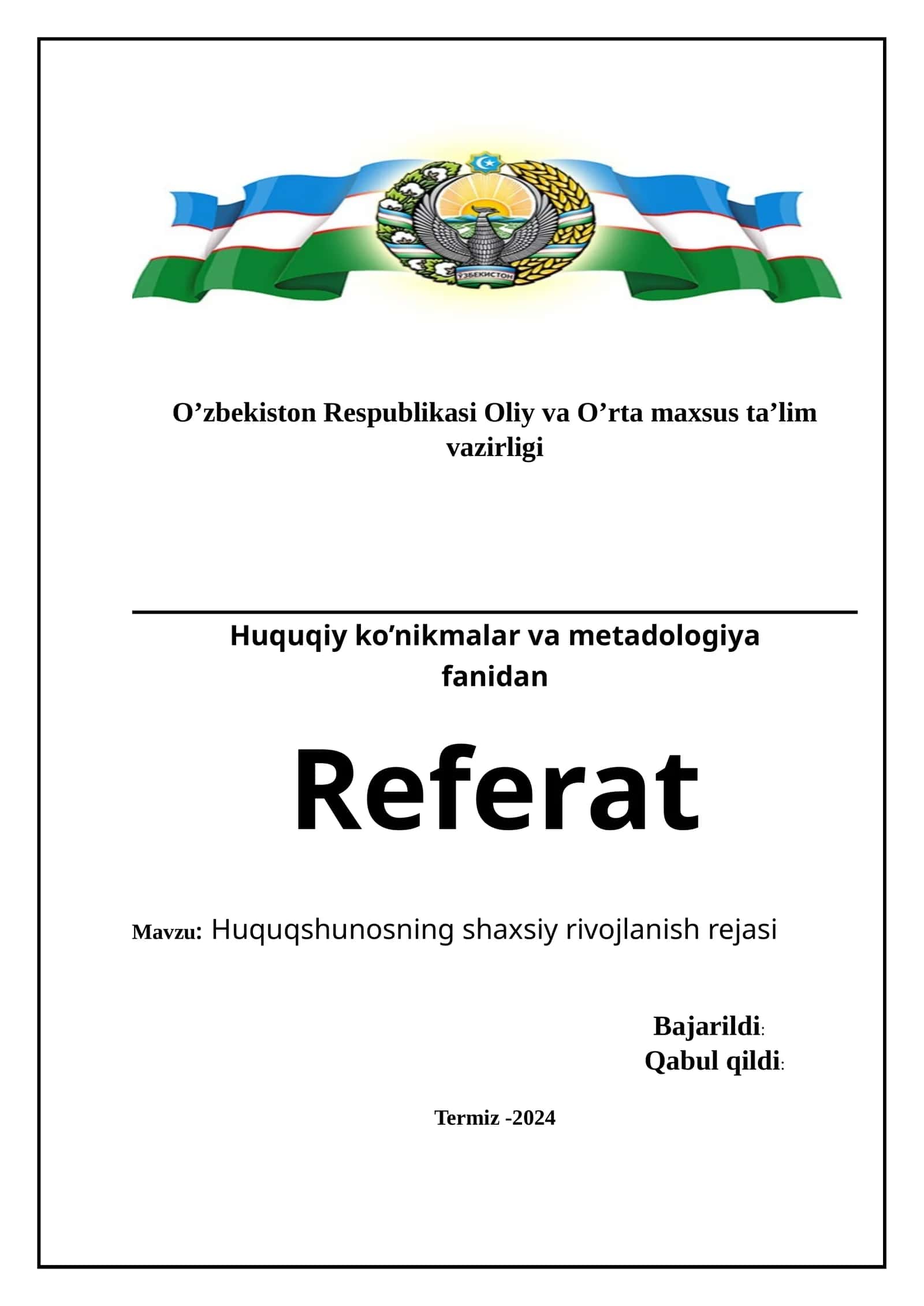 Shaxsiy rivojlanish rejasi