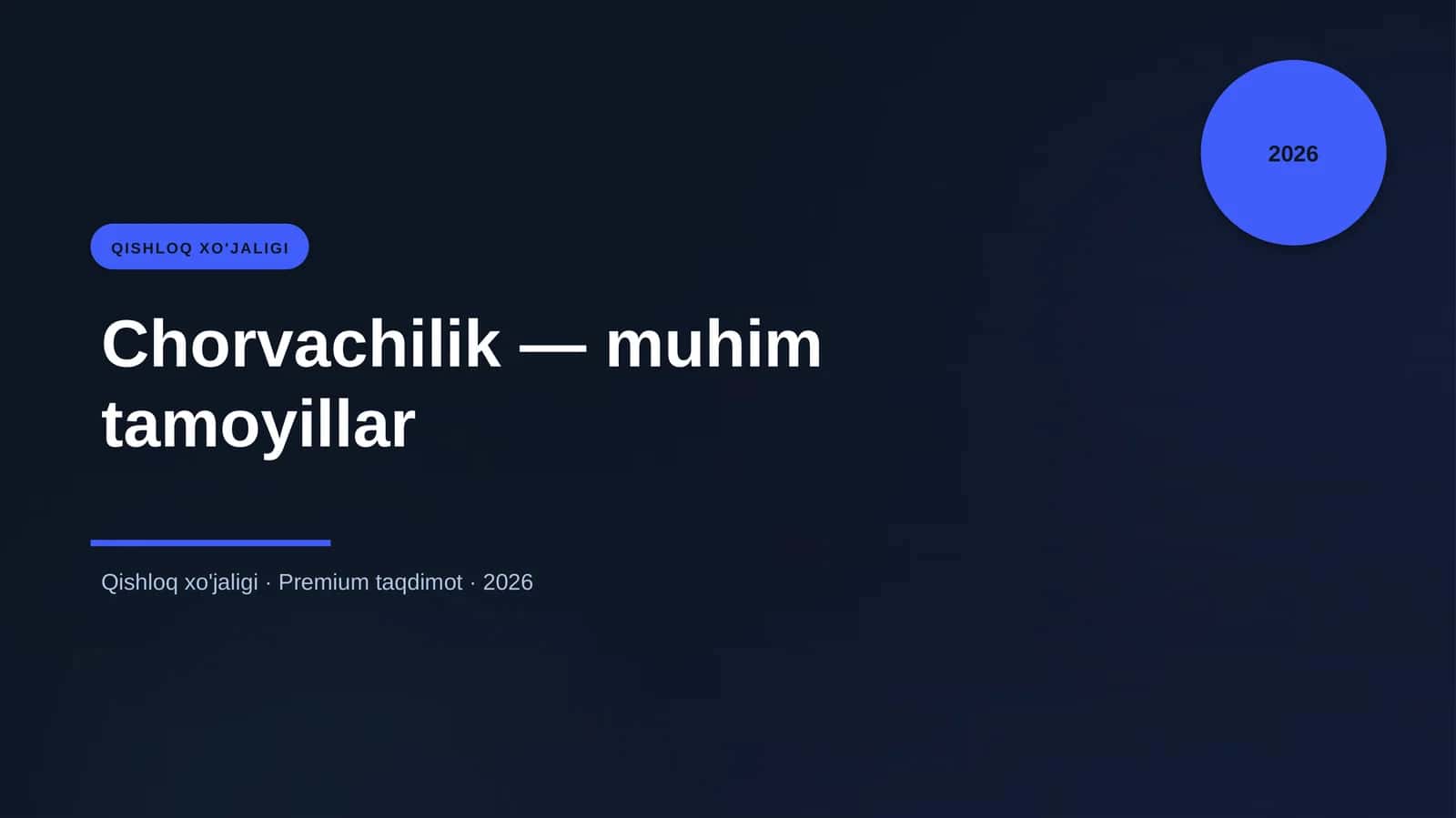 Chorvachilik — muhim tamoyillar