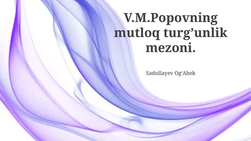 Popovning Mutlaq Barqarorlik Mezoni