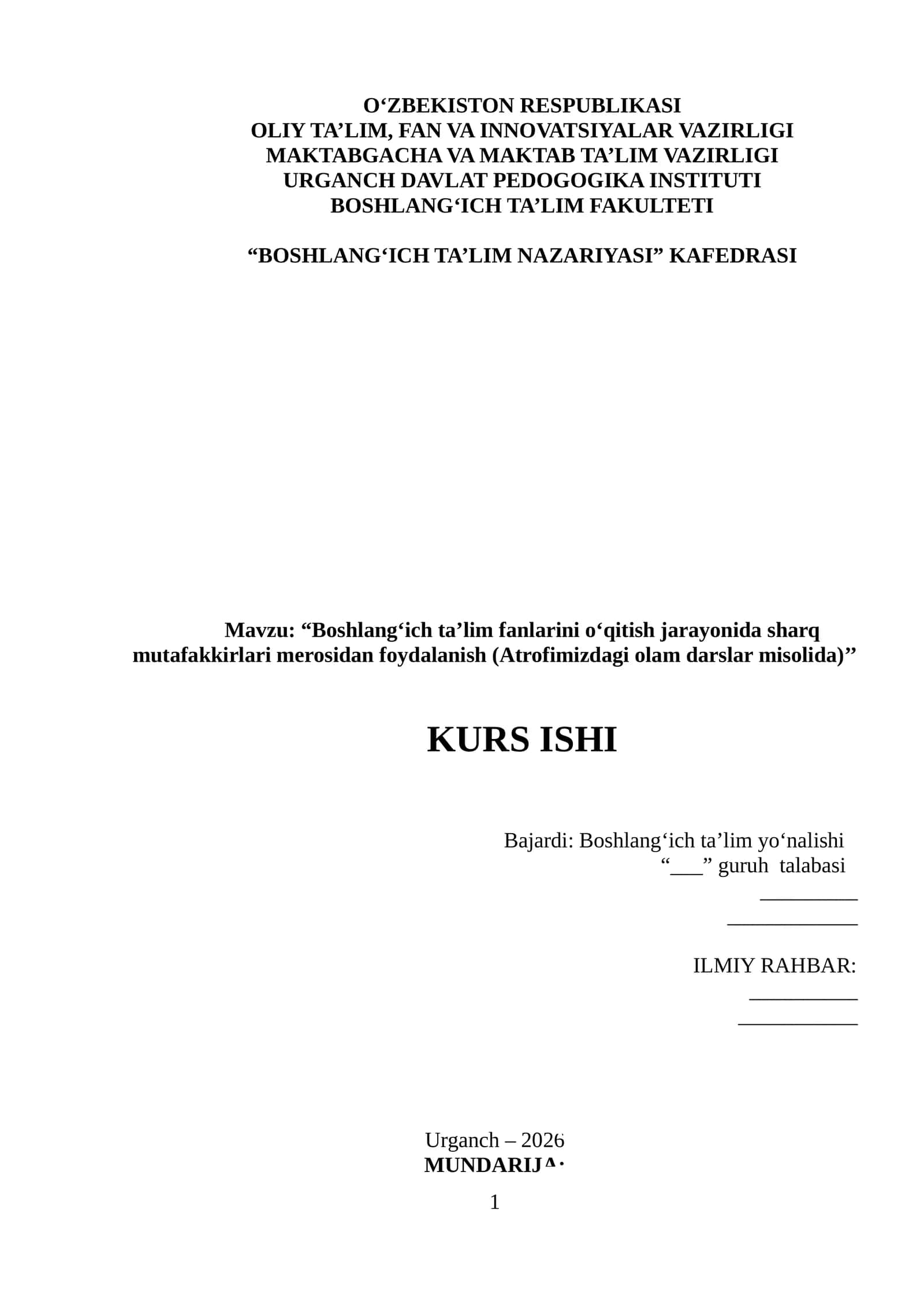 kurs ishi