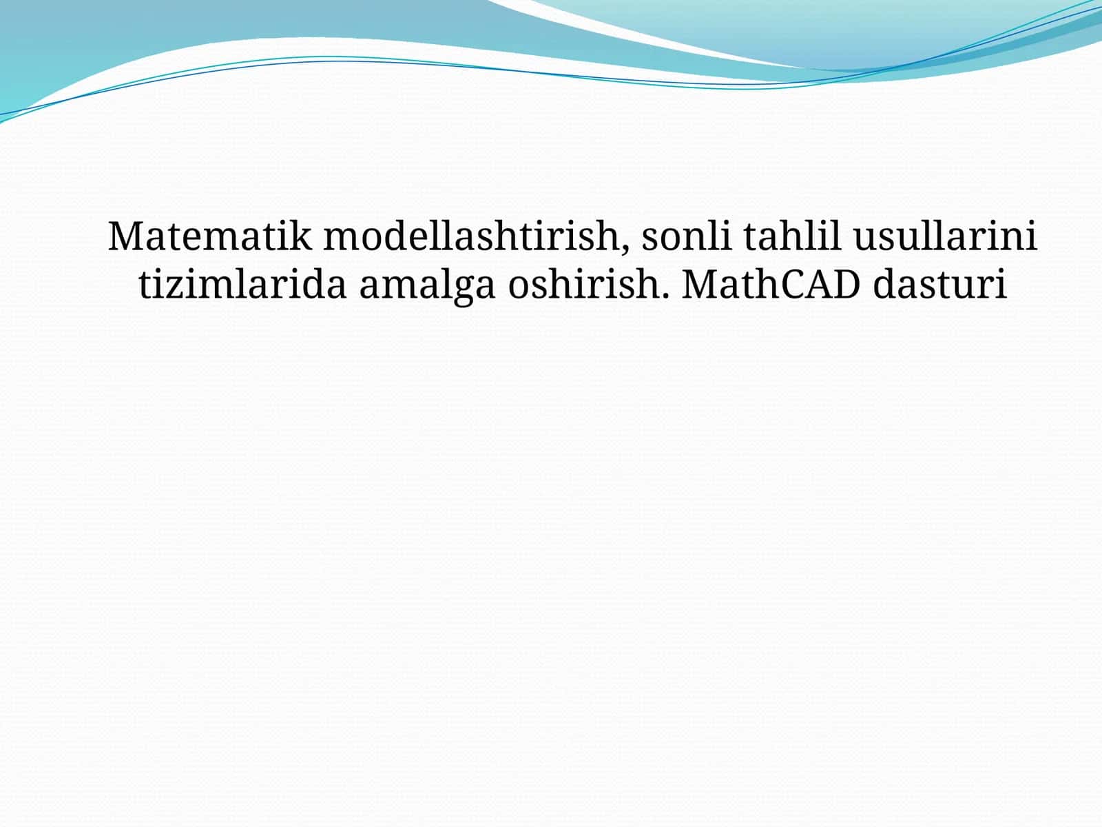 MathCAD dasturi