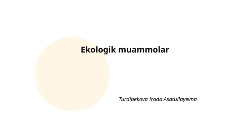 Ekologik muammolar