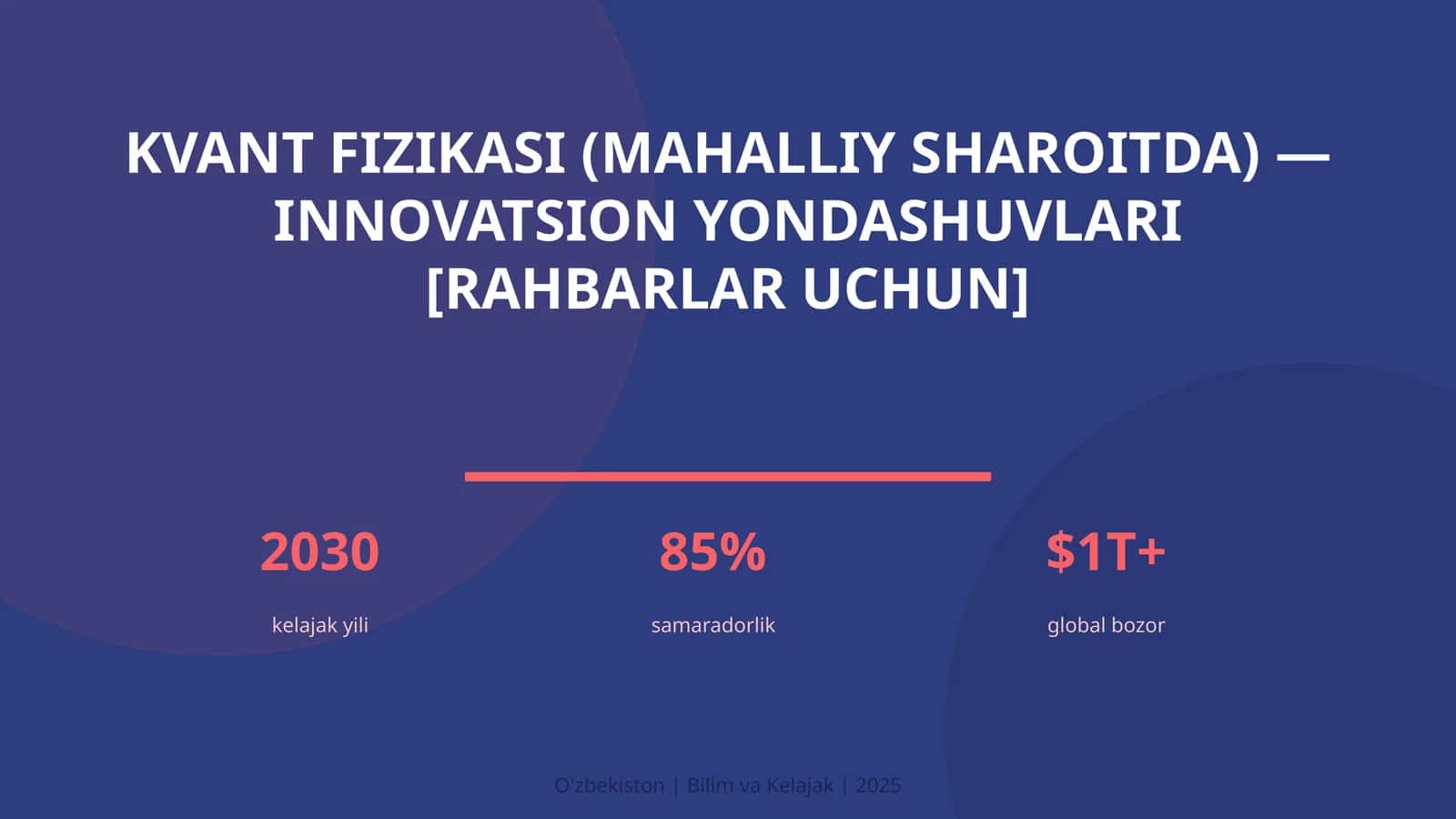Kvant fizikasi (mahalliy sharoitda) — innovatsion yondashuvlari [rahbarlar uchun]
