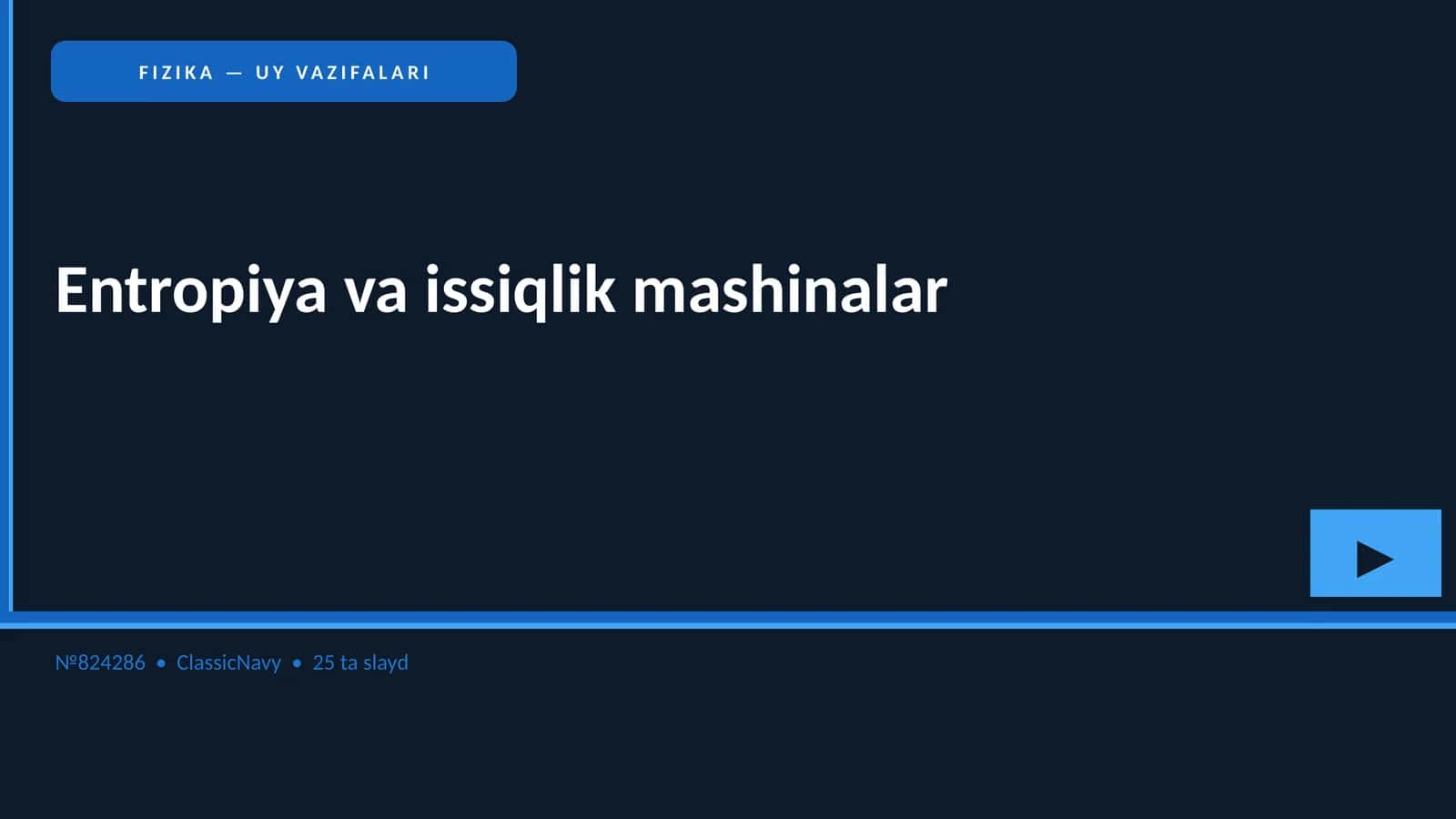 FIZIKA — UY VAZIFALARI