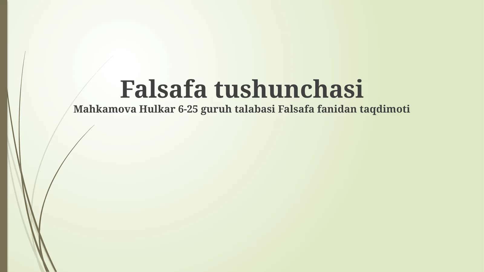 Falsafa tushunchasi