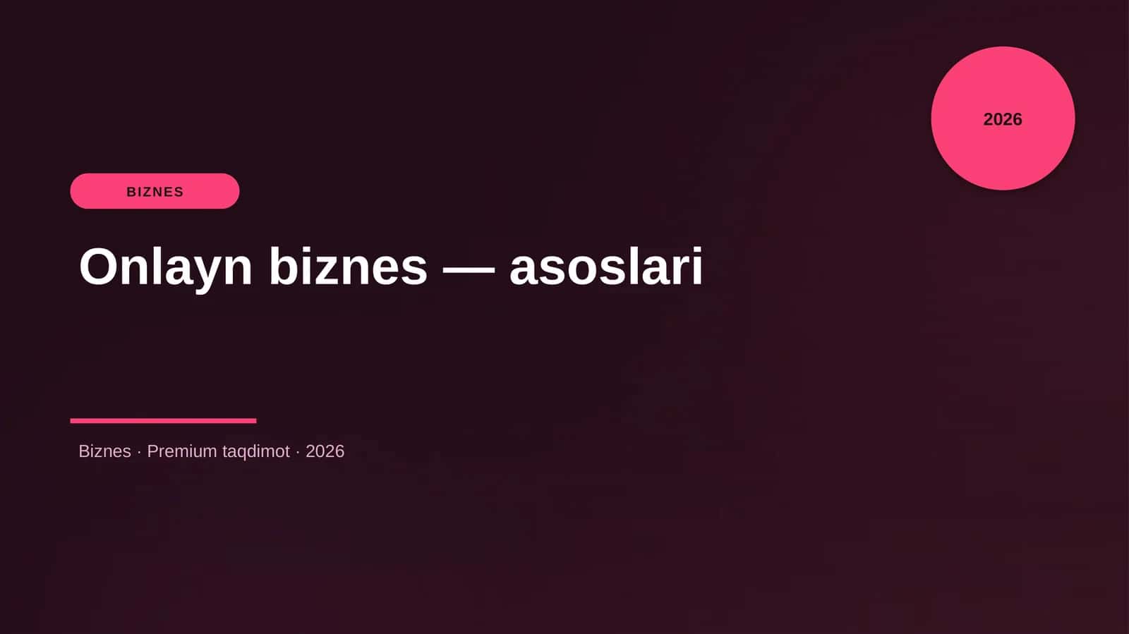 Onlayn biznes — asoslari