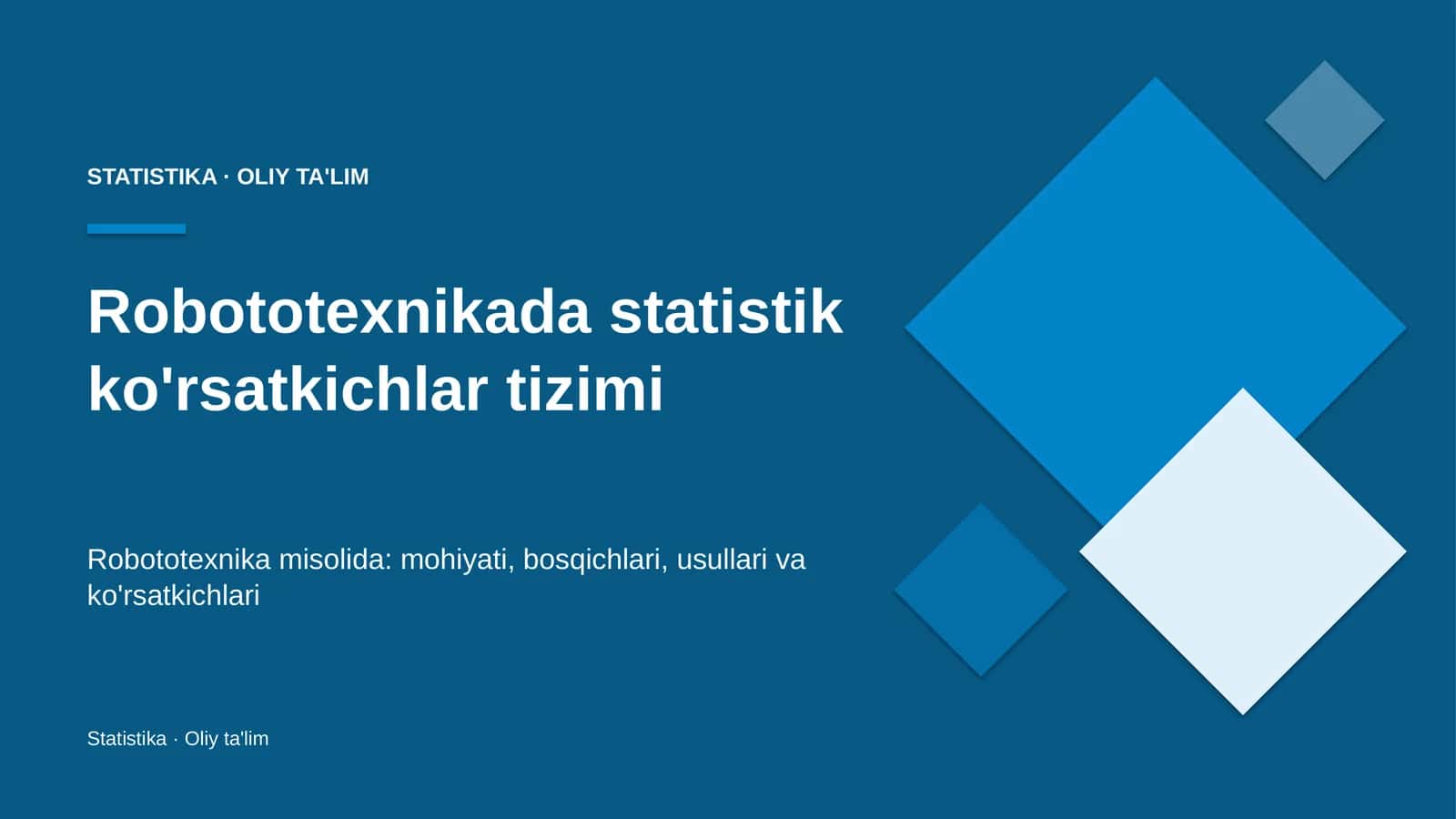 robototexnikada statistik ko'rsatkichlar tizimi 9903