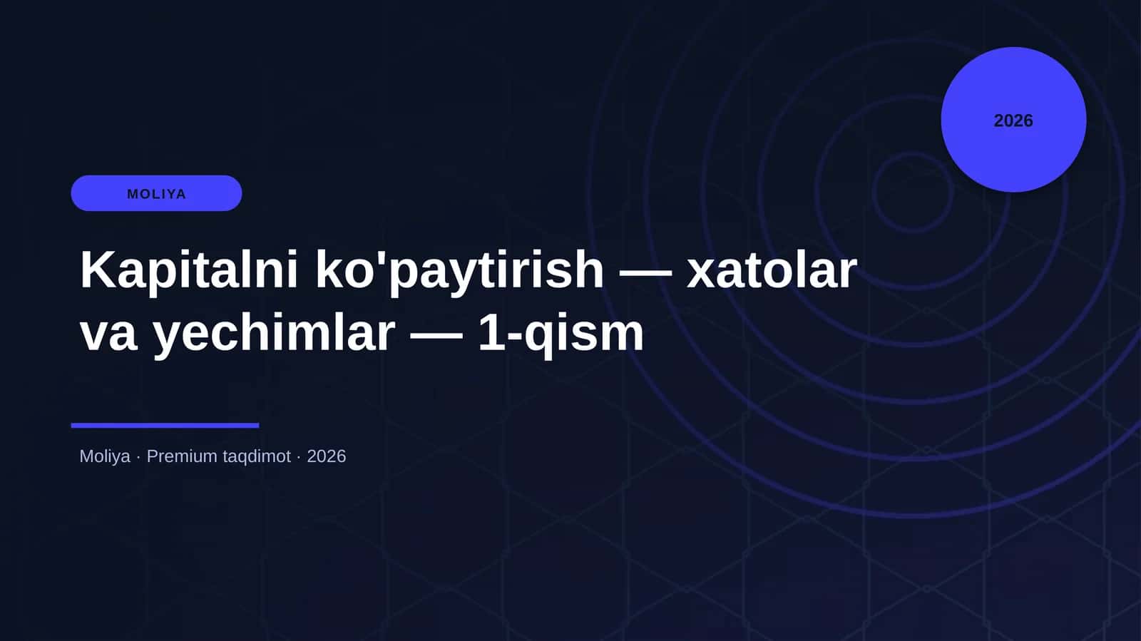 Kapitalni ko'paytirish — xatolar va yechimlar — 1-qism