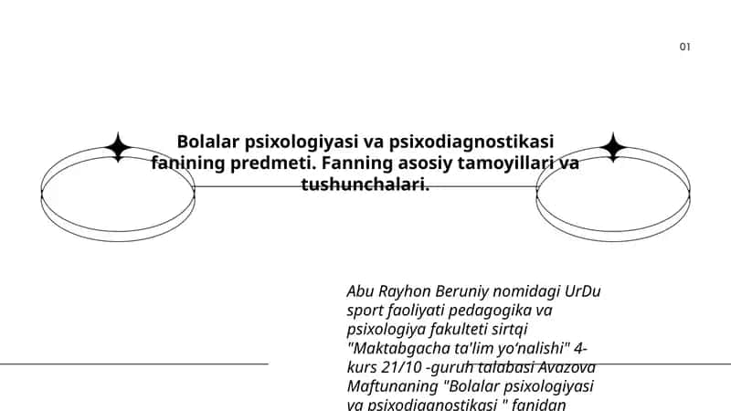 Bolalar psixologiyasi va psixodiagnostikasi