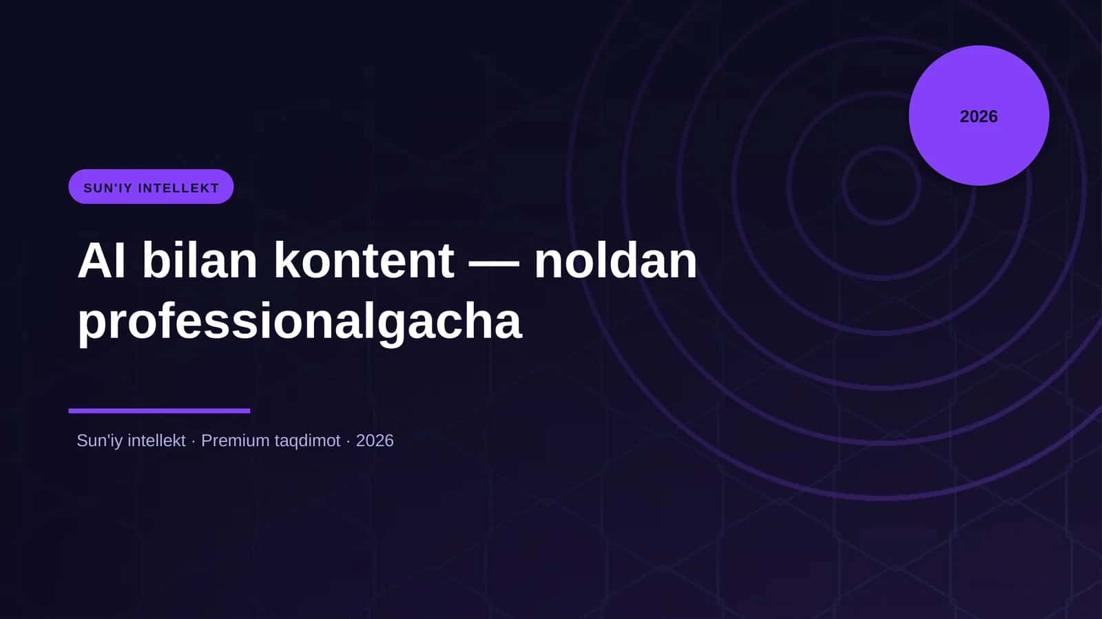 AI bilan kontent — noldan professionalgacha
