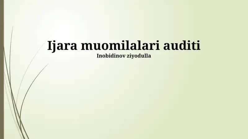 Ijara muomilalari auditi