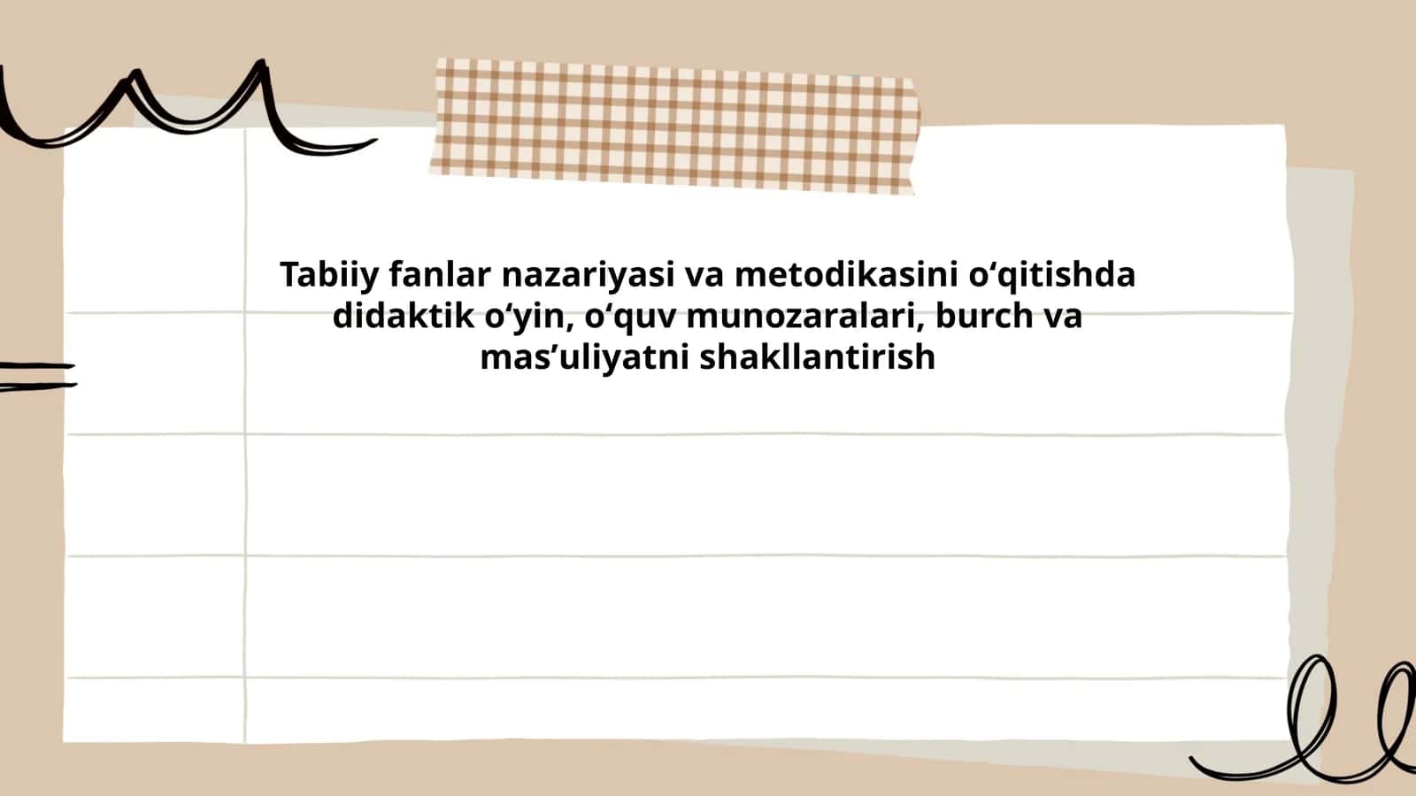 Tabiiy fanlar nazariyasi va metodikasini oʻqitish