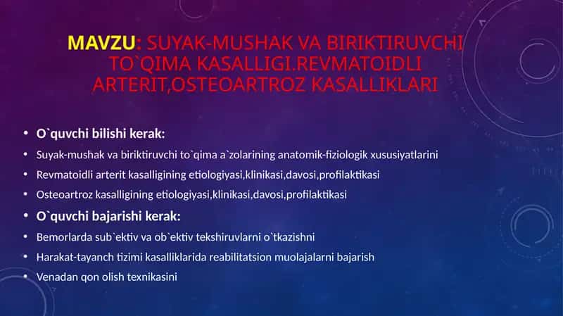 Osteoartrozning davolash jarayoni