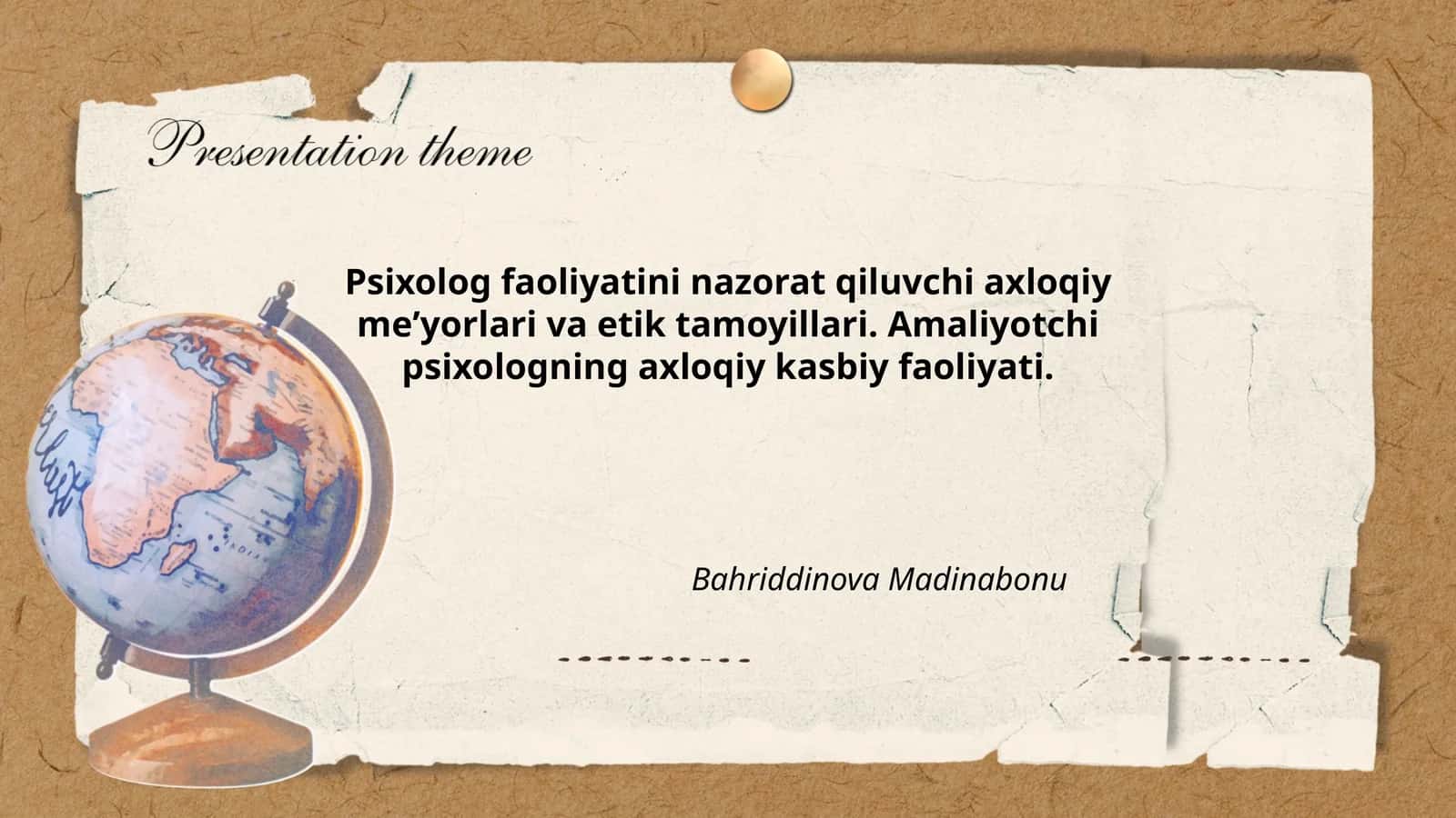 Psixolog faoliyatini nazorat qiluvchi axloqiy meʼyorlari va etik tamoyillari