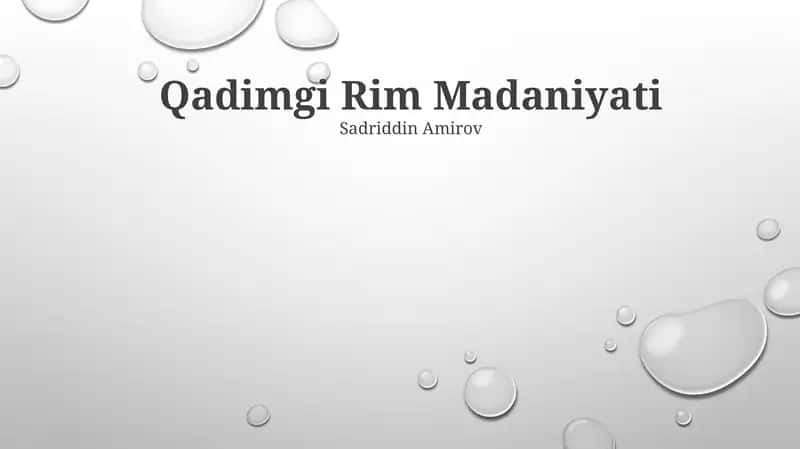 Qadimgi Rim Madaniyati