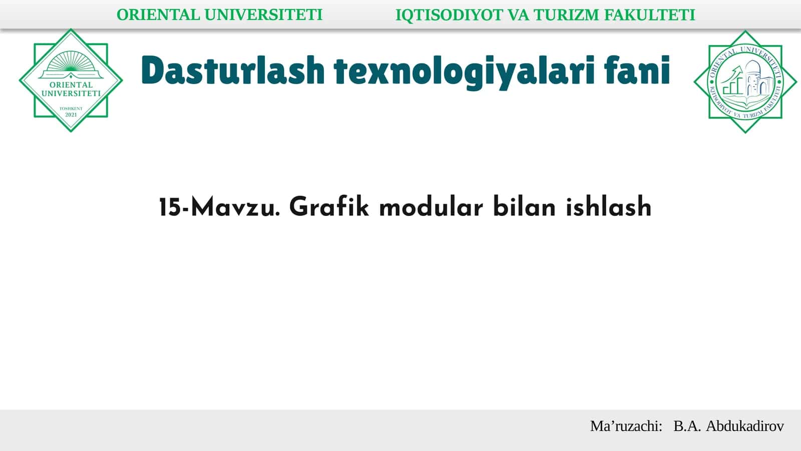 Grafik modular bilan ishlash