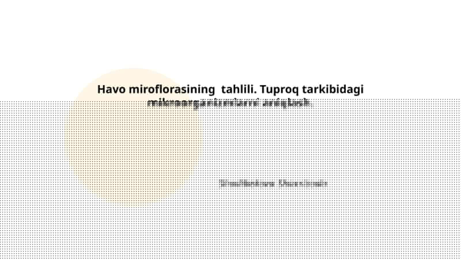 Havo miroflorasining tahlili