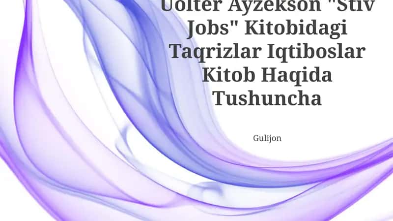 "Stiv Jobs" Kitobidagi Taqrizlar