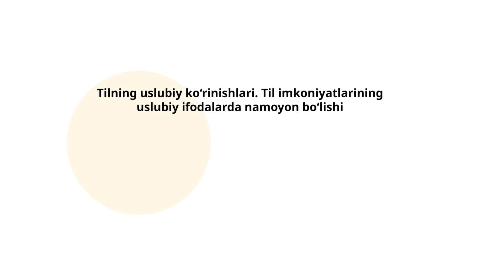 Tilning uslubiy ko‘rinishlari