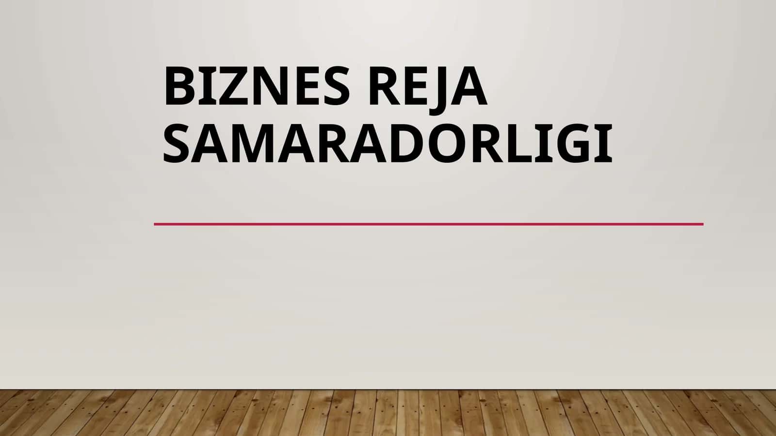 Biznesrejasamaradorligi
