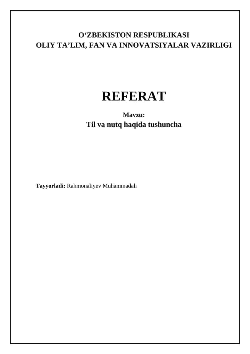 Til va Nutq: Asosiy Tushunchalar va Farqlar