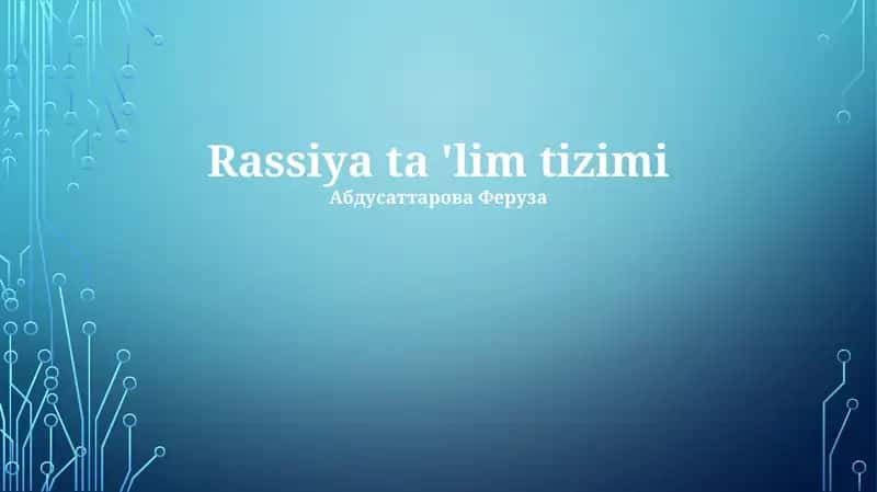 Rossiya ta'lim tizimi