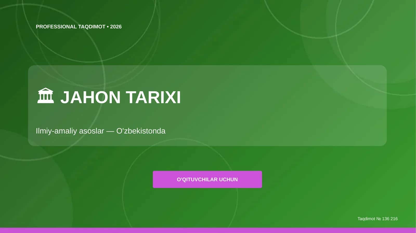 JAHON TARIXI Taqdimot 2026