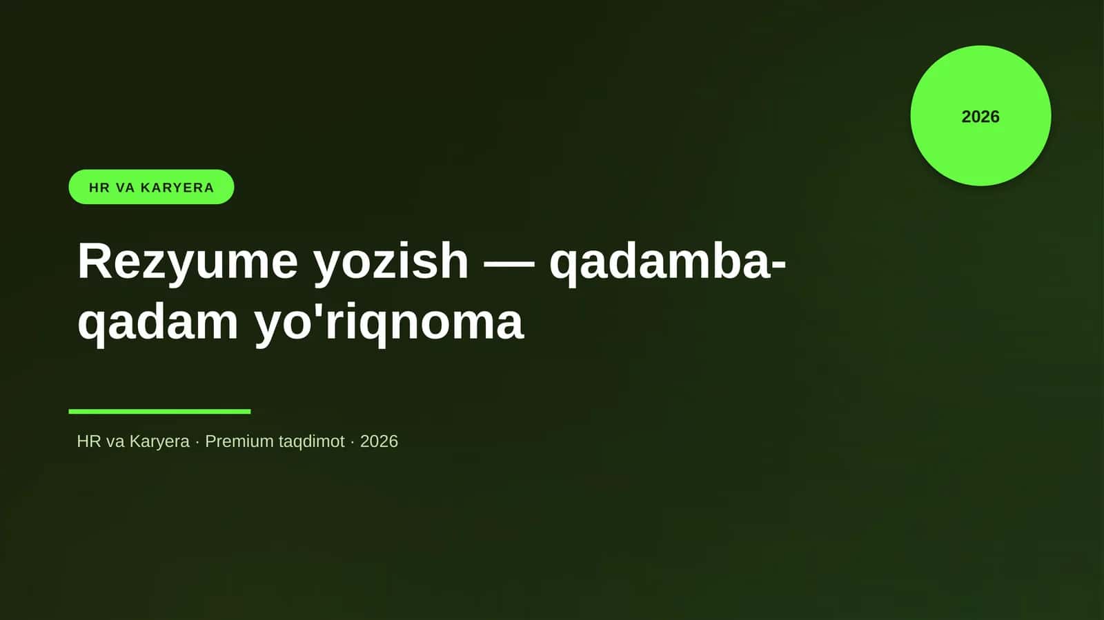 Rezyume yozish — qadamba-qadam yo'riqnoma