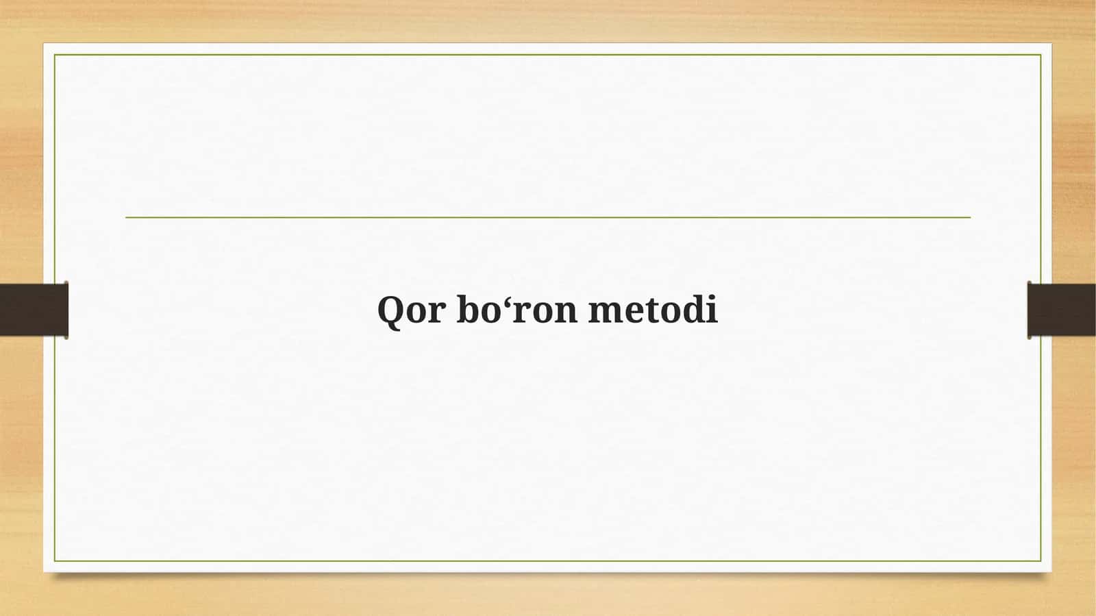 Qor bo‘ron metodi