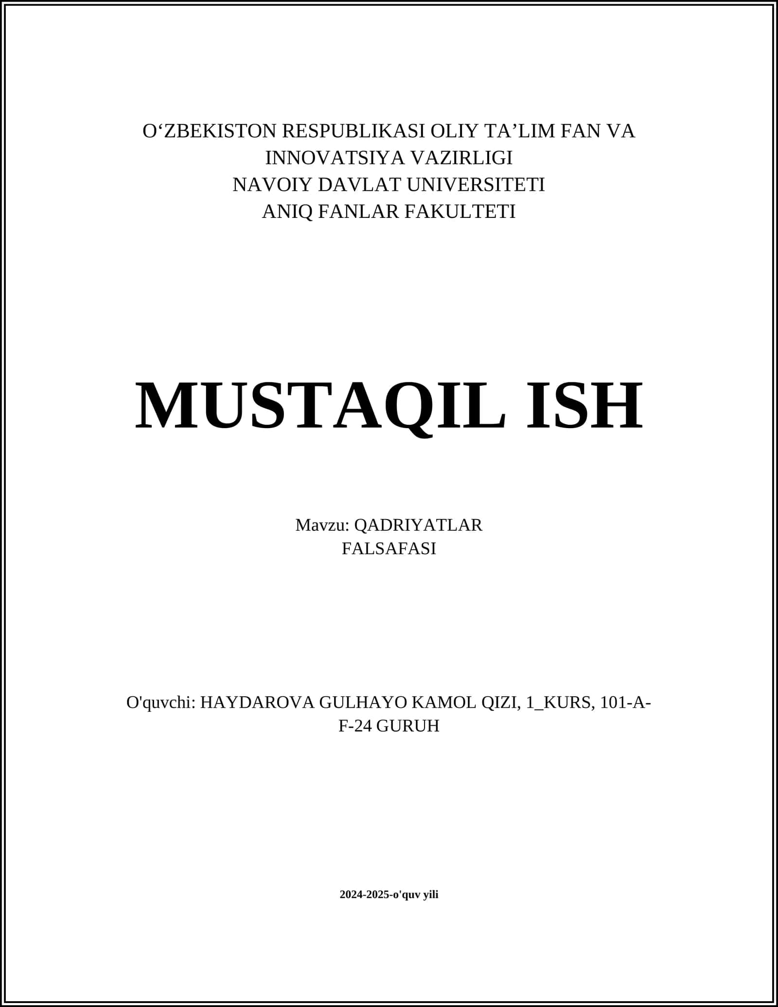 QADRIYATLAR FALSAFASI