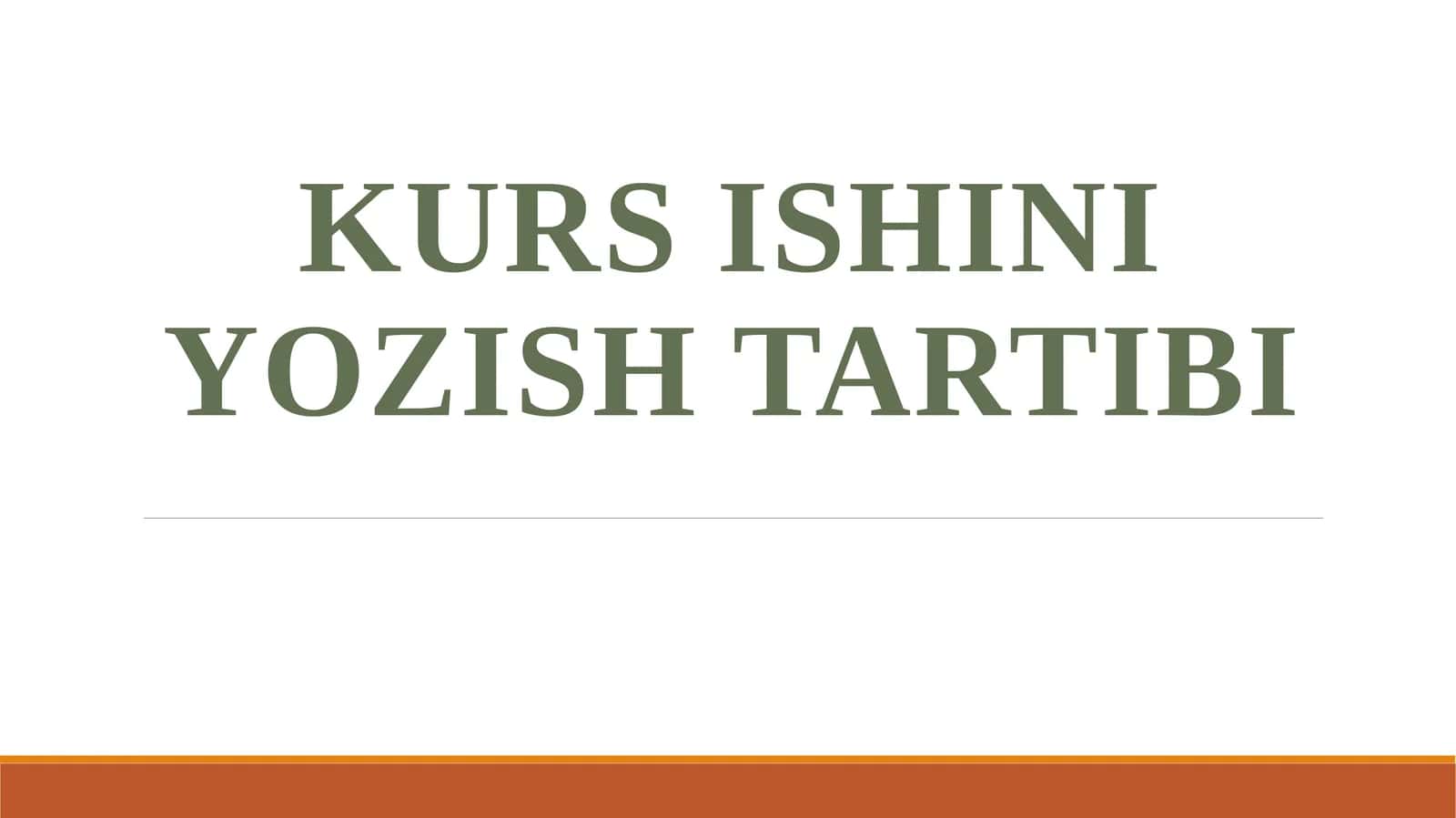 Kurs ishini yozish tartibi