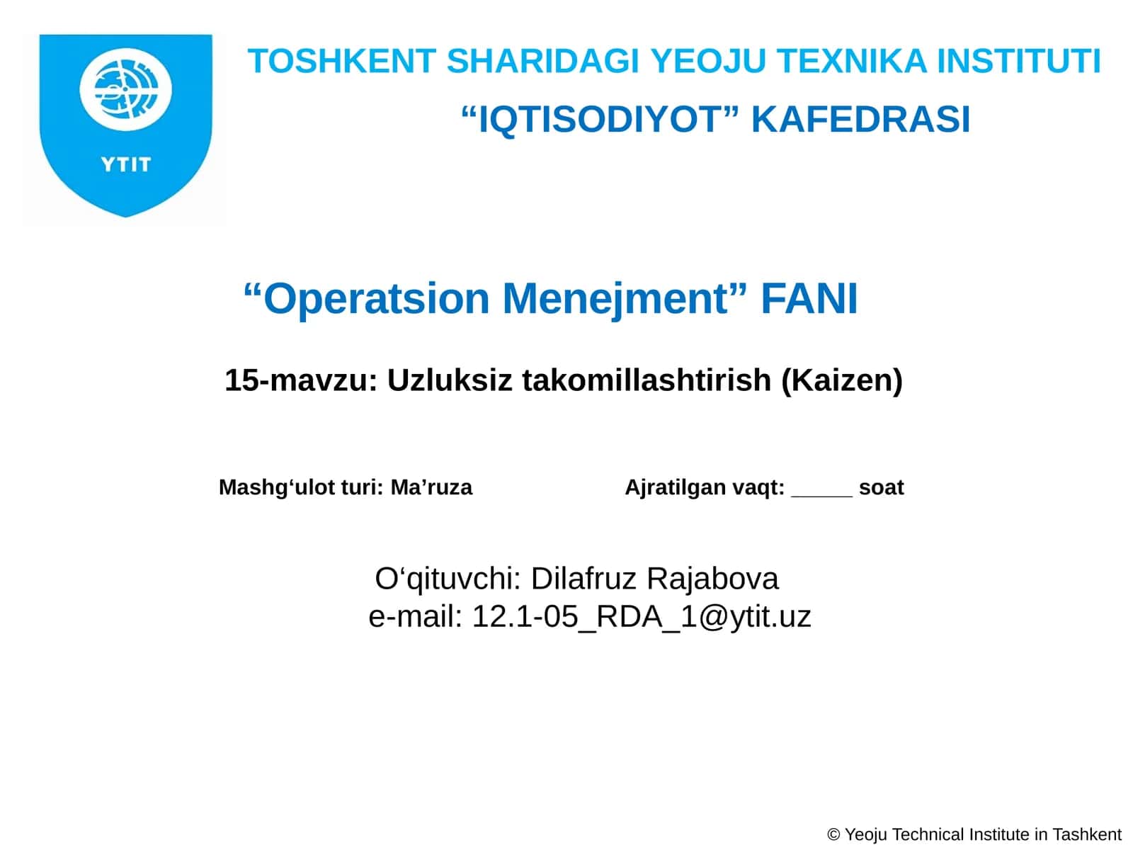 Uzluksiztakomillashtirish(Kaizen)