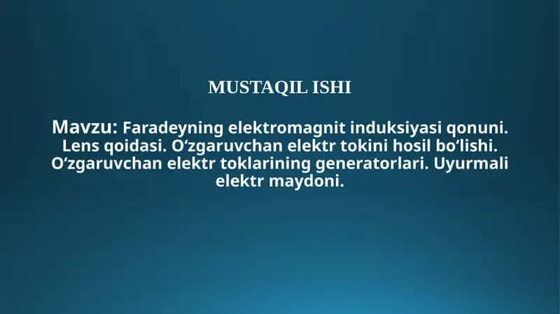 Faradeyning elektromagnit induksiyasi qonuni