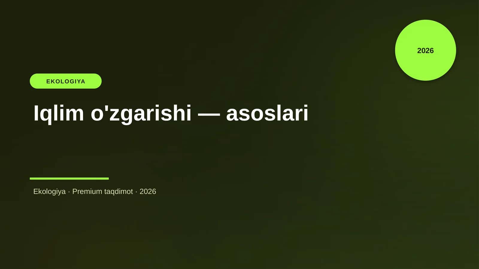 Iqlim o'zgarishi — asoslari