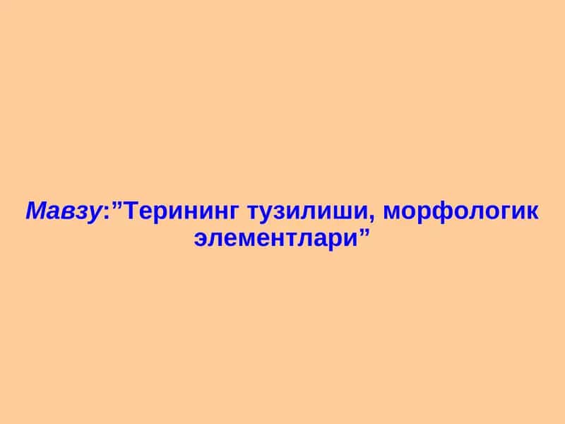 Терининг паразитар касалликлари